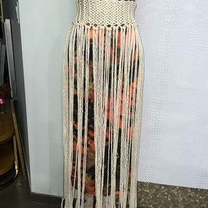 Hand Made Macrame Fringe Skirt, BOHO, Festival, Swim
